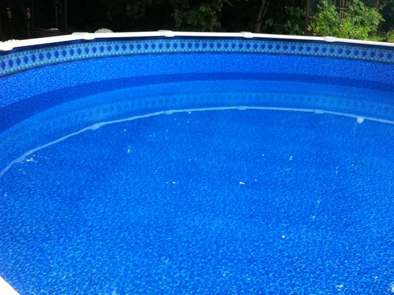 bleached pool liner